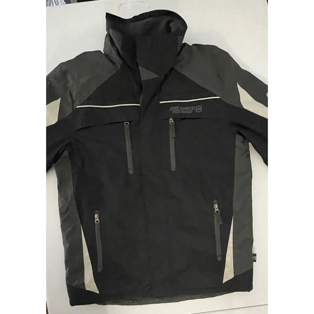 Free Country Boys FC Extreme Tech Winter Jacket Black Grey XL 14/16 Fleece Lined
